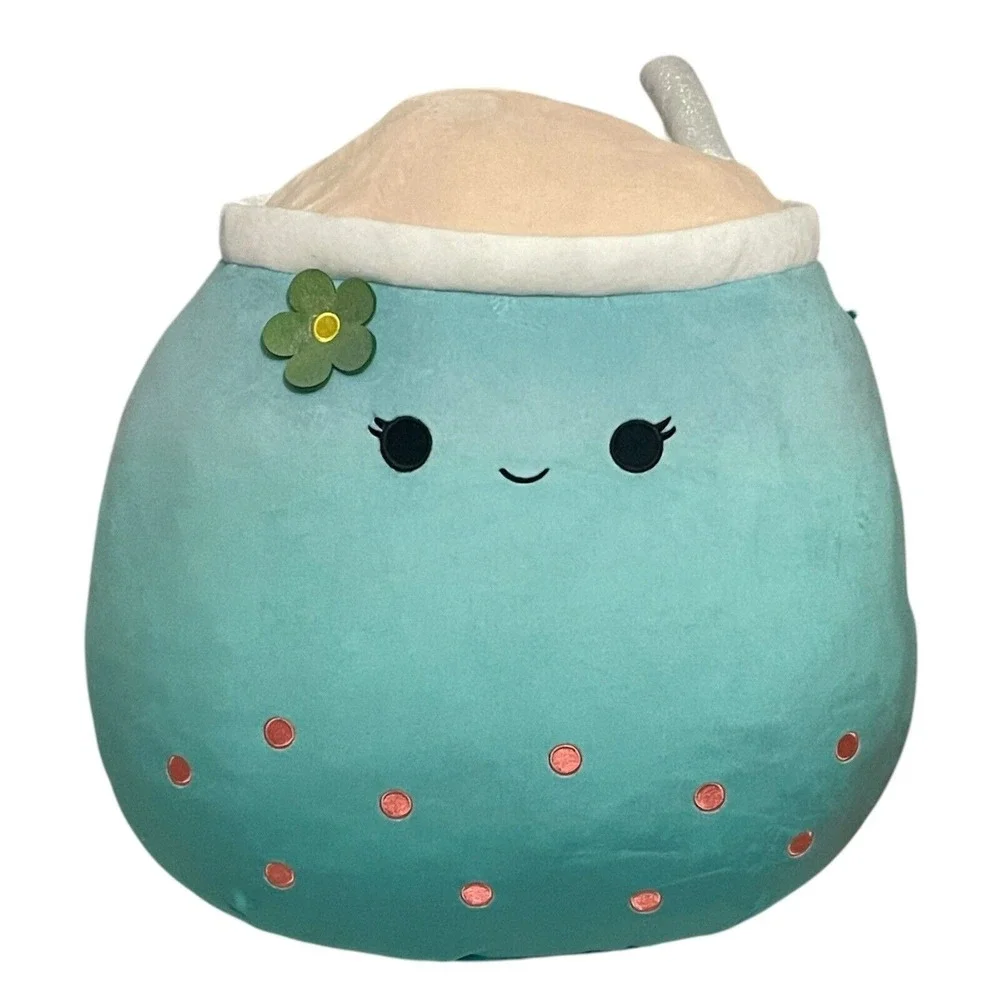 Squishmallow Jakarria Bubble Tea Plush Blue Boba Tea 16 Inch Stuffed Toy Kidcore